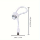 1/2 piezas Mini Secador de Uñas LED, lámpara plegable con alimentación USB para secado rápido de esmalte de gel, herramienta de manicura portátil con diseño blanco adecuado para uñas DIY en casa o salón, luz flexible de cuello, lámpara de curado de uñas
