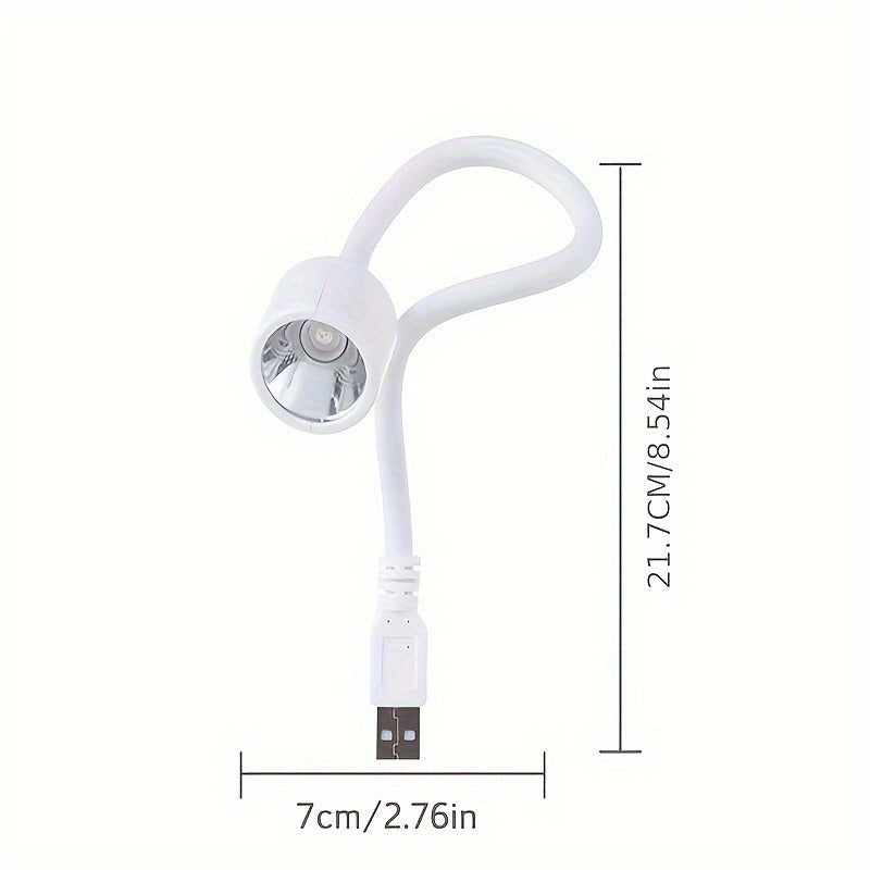 1/2 piezas Mini Secador de Uñas LED, lámpara plegable con alimentación USB para secado rápido de esmalte de gel, herramienta de manicura portátil con diseño blanco adecuado para uñas DIY en casa o salón, luz flexible de cuello, lámpara de curado de uñas