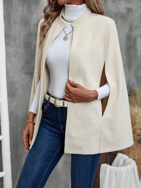 Emery rose ropa de otono para mujer, abrigo de lana con estilo de capa elegante para mujer, ropa de oficina para mujer
