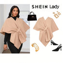 Lady poncho para mujer con diseno de drapeado en la cintura y lazo