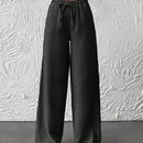 Pantalones de pierna ancha con cintura elastica para mujeres