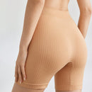 Leisure pantalones de ciclismo sin costuras con cintura ajustada de unicolor y minimalista, uso casual de todos los dias