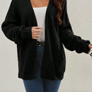 Cardigan holgado casual con abertura lateral y mangas tipo dolman, para primavera/otono