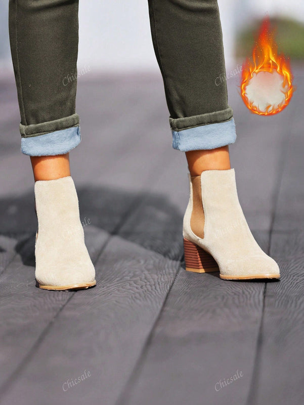 Pantalones elasticos ajustados de felpa con botones delanteros y bolsillos, uso diario casual para mujer