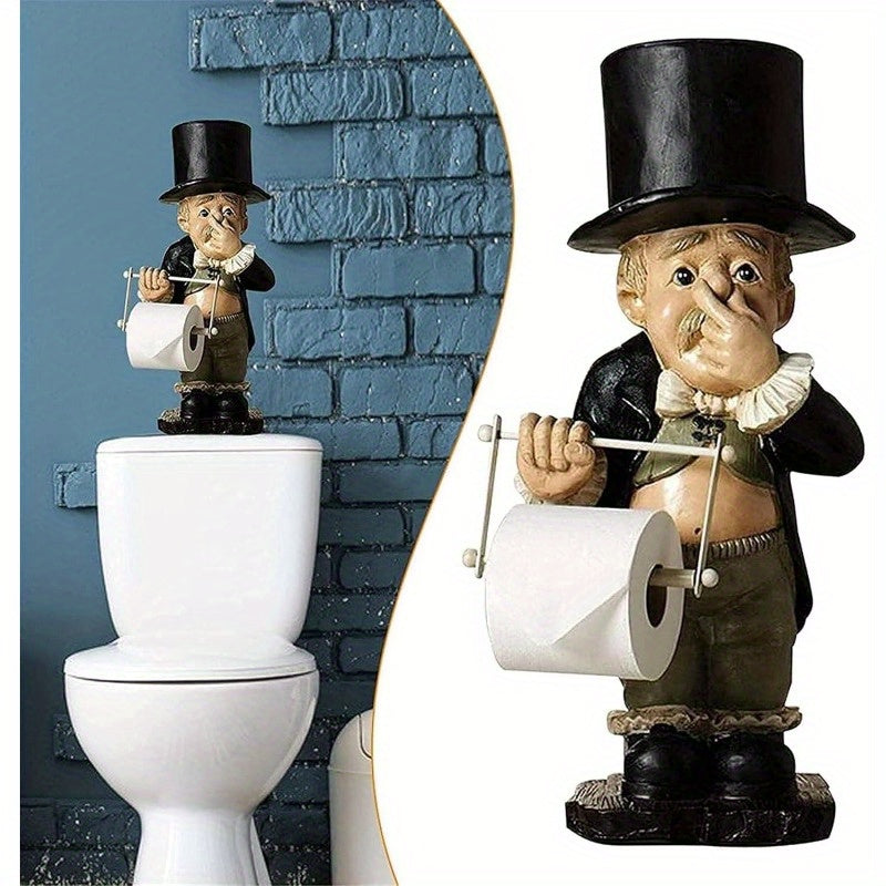 1 Pieza Porta Papel Higiénico Butler Divertido, Soporte de Rollo de Papel Higiénico para Baño o Cocina, Decoración Navideña/De Halloween, Adorno Súper Lindo para Pared