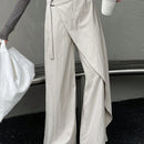 Dazy pantalones anchos de unicolor con cordon para mujeres