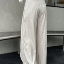 Dazy pantalones anchos de unicolor con cordon para mujeres