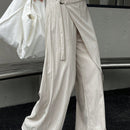Dazy pantalones anchos de unicolor con cordon para mujeres