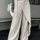 Dazy pantalones anchos de unicolor con cordon para mujeres