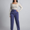 Petite pantalones de pana para mujer con cintura elastica en la parte trasera, apropiados para otono e invierno