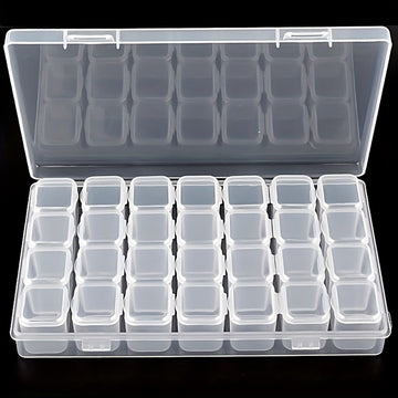 Combinación de Cajas de Plástico Transparente de 28 Compartimentos, Contenedor para Joyería y Accesorios, Utilizado para Artesanías, Cristales para Uñas, Cuentas, Almacenamiento de Semillas, Cajas de Joyería