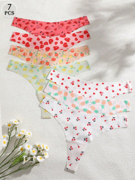 Finetoo set de 7 piezas de pantys tipo tanga de mujer con estampado de leopardo sin costuras y sexy