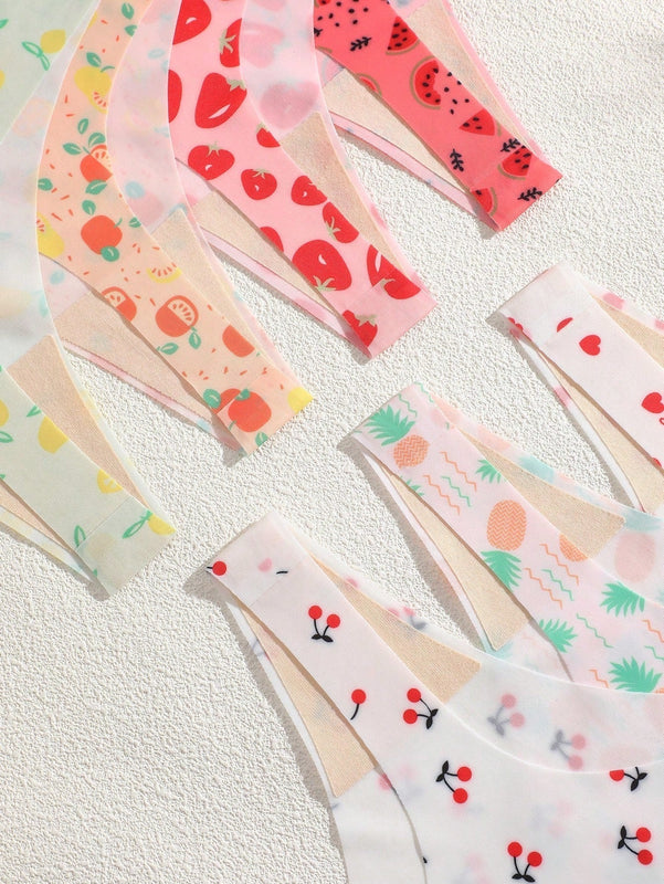 Finetoo set de 7 piezas de pantys tipo tanga de mujer con estampado de leopardo sin costuras y sexy