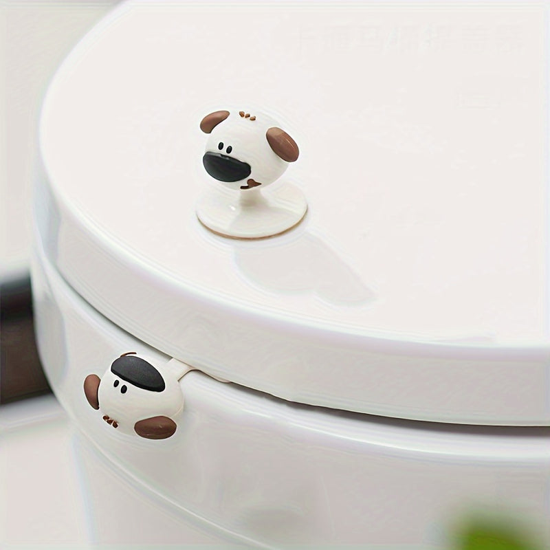 2-Pack de Manijas para Levantar la Tapa del Inodoro de Dibujos Animados - Elevadores de Asiento de Inodoro para Baño Fáciles de Usar con Diseño Antisuciedad, PVC Duradero, Accesorios Esenciales para el Hogar sin Electricidad