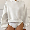 Dazy sudadera casual de cuello redondo clasica de felpa para mujer