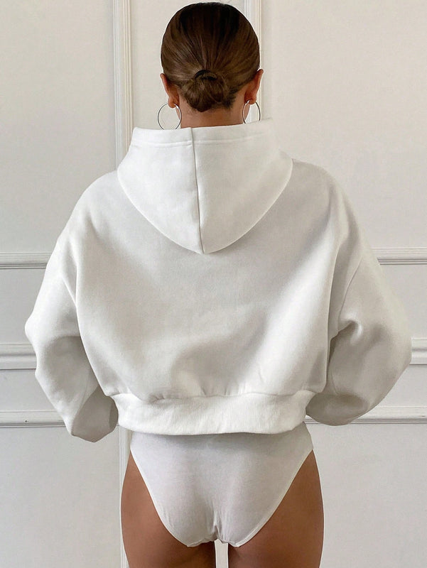 Dazy sudadera casual de cuello redondo clasica de felpa para mujer
