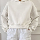 Dazy sudadera casual de cuello redondo clasica de felpa para mujer