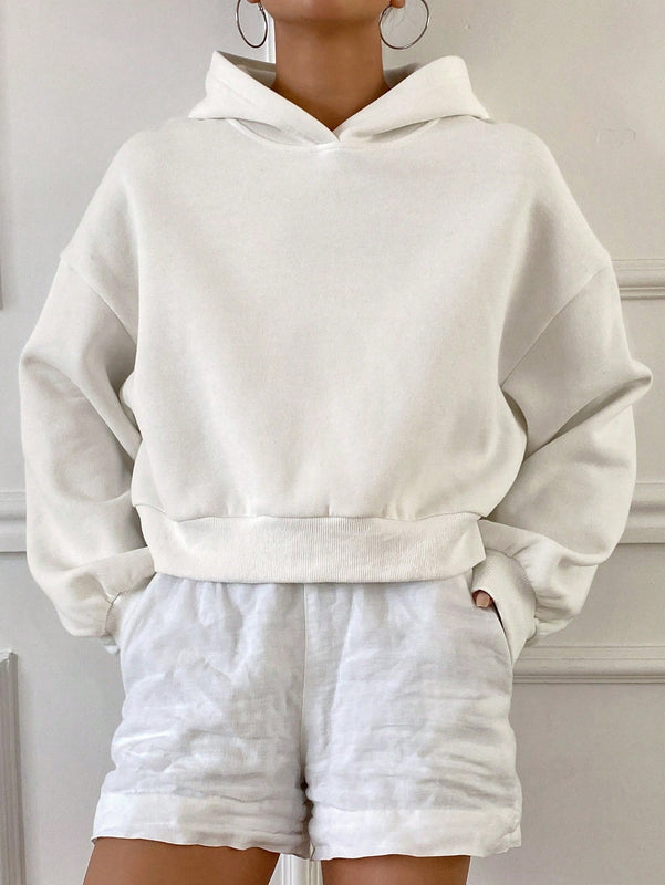 Dazy sudadera casual de cuello redondo clasica de felpa para mujer