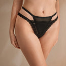 Charlaine tanga con tirantes finos y calado de encaje frances para mujeres