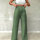 Pantalones casuales de mujer con cintura elastica de cordon y ajuste holgado con bolsillos inclinados