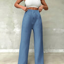 Pantalones casuales de mujer con cintura elastica de cordon y ajuste holgado con bolsillos inclinados