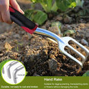 Juego de Herramientas de Jardín de Alta Resistencia de 3 Piezas - Aluminio Duradero con Mangos Ergonómicos Antideslizantes, Incluye Cepillo, Transplantadora y Rastrillo para un Jardinería Fácil