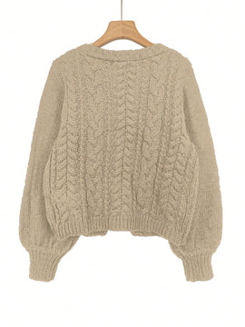 Moosta cardigan casual suelto de unicolor de manga larga con lazada delante para mujer, otono/invierno