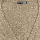 Moosta cardigan informal de manga de globo con nudo delantero de unicolor para otono/invierno