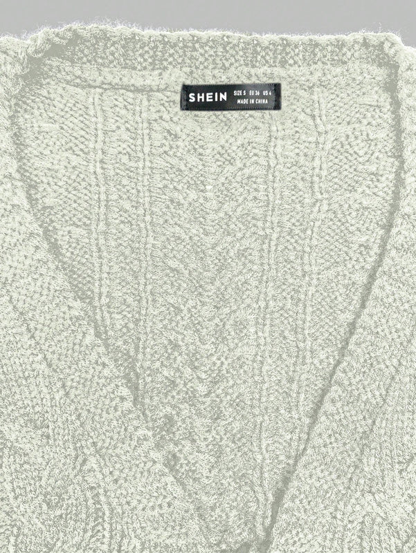 Moosta cardigan casual suelto de unicolor de manga larga con lazada delante para mujer, otono/invierno