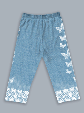 Ezwear pantalones con estampado de encaje de mariposa para mujer