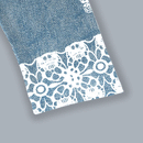 Ezwear pantalones con estampado de encaje de mariposa para mujer
