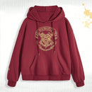 Harry potter | romwe sudadera con capucha de mujer informal, de gran tamano, con bolsillo tipo canguro, estampado de letras y insignias de animales, y cordon ajustable
