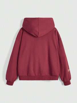 Harry potter | romwe sudadera con capucha de mujer informal, de gran tamano, con bolsillo tipo canguro, estampado de letras y insignias de animales, y cordon ajustable