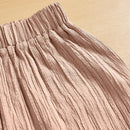 Essnce pantalones casuales de pernera ancha de 7/8 con textura y cintura anudada de unicolor para mujer