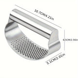 Prensa de ajo de acero inoxidable de primera calidad - Manual, gadget de cocina no eléctrico para una preparación fácil de alimentos, apto para lavavajillas y metal seguro para alimentos.