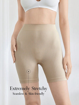 Leisure shorts de ciclismo de ajuste cenido, de unicolor, de verano, informales y sin costuras
