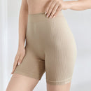 Leisure pantalones de ciclismo sin costuras con cintura ajustada de unicolor y minimalista, uso casual de todos los dias