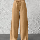 Pantalones de pierna ancha con cintura elastica para mujeres