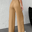 Pantalones de pierna ancha con cintura elastica para mujeres