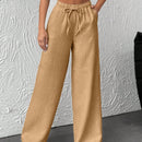 Pantalones de pierna ancha con cintura elastica para mujeres