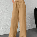 Pantalones de pierna ancha con cintura elastica para mujeres