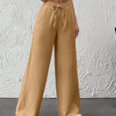 Pantalones de pierna ancha con cintura elastica para mujeres