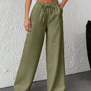 Pantalones de pierna ancha con cintura elastica para mujeres