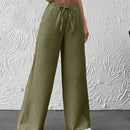 Pantalones de pierna ancha con cintura elastica para mujeres