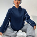 Moosta sudadera con capucha de manga larga y diseno simple para el ocio diario de las mujeres