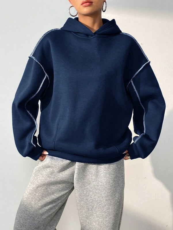 Moosta sudadera con capucha de manga larga y diseno simple para el ocio diario de las mujeres