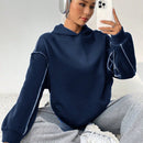 Moosta sudadera con capucha de manga larga y diseno simple para el ocio diario de las mujeres