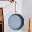 [Cocina Sin Esfuerzo] Sartén Antiadherente Retro con Mango de Madera - Acero Inoxidable, Fácil de Limpiar, Multifuncional para Cocina a Gas y de Inducción, Ideal para Bistec, Panqueques y Más, Compatible con Inducción | Sartén de Estilo Retro | Sartén de