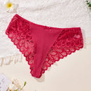 4 piezas tanga de mujer con contraste de encaje sexy, de cintura media, comoda, transpirable y suave, ropa interior femenina elegante con diseno floral