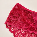 4 piezas tanga de mujer con contraste de encaje sexy, de cintura media, comoda, transpirable y suave, ropa interior femenina elegante con diseno floral